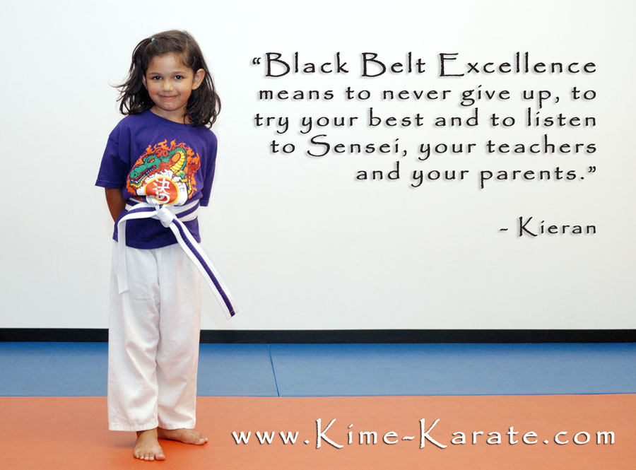 Black belt excellence definition dragon Kime Karate kid
