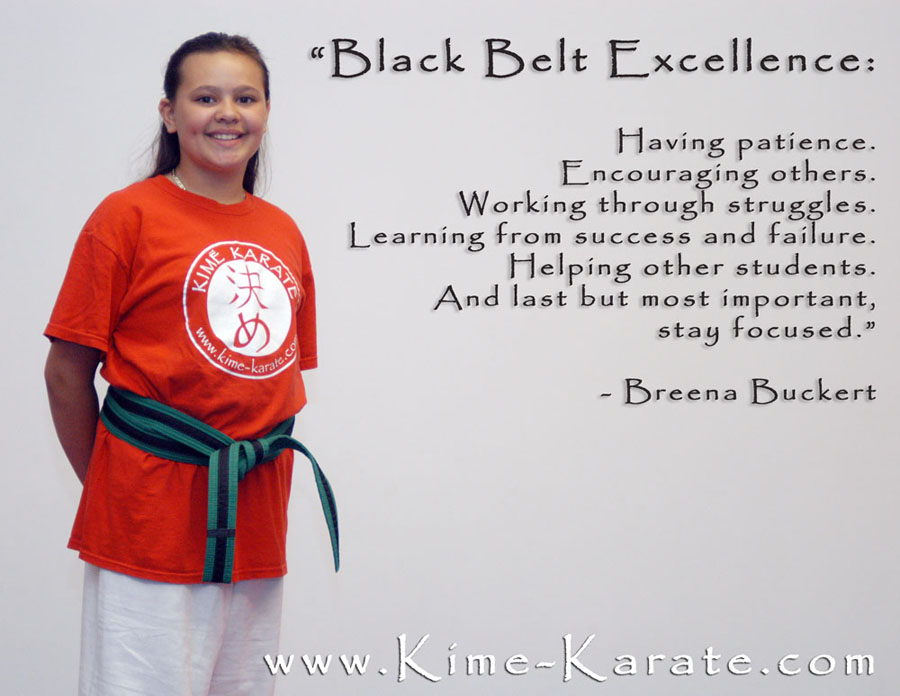Black Belt Excellence definition Kime Karate Fairport